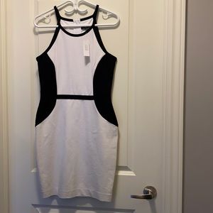 Banana Republic Black and White Fitted Dress